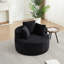 Fauteuil d'appoint en velours côtelé de 3 pouces, siège-coussin à 3 coussins, noir moderne pour la chambre à coucher