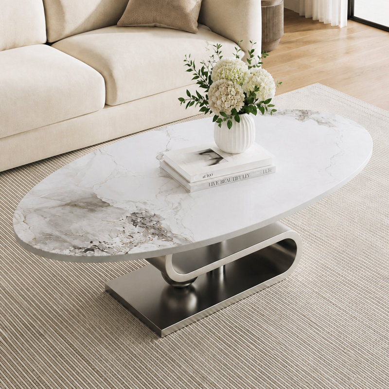 Table basse 49,2 po Modern, Argent