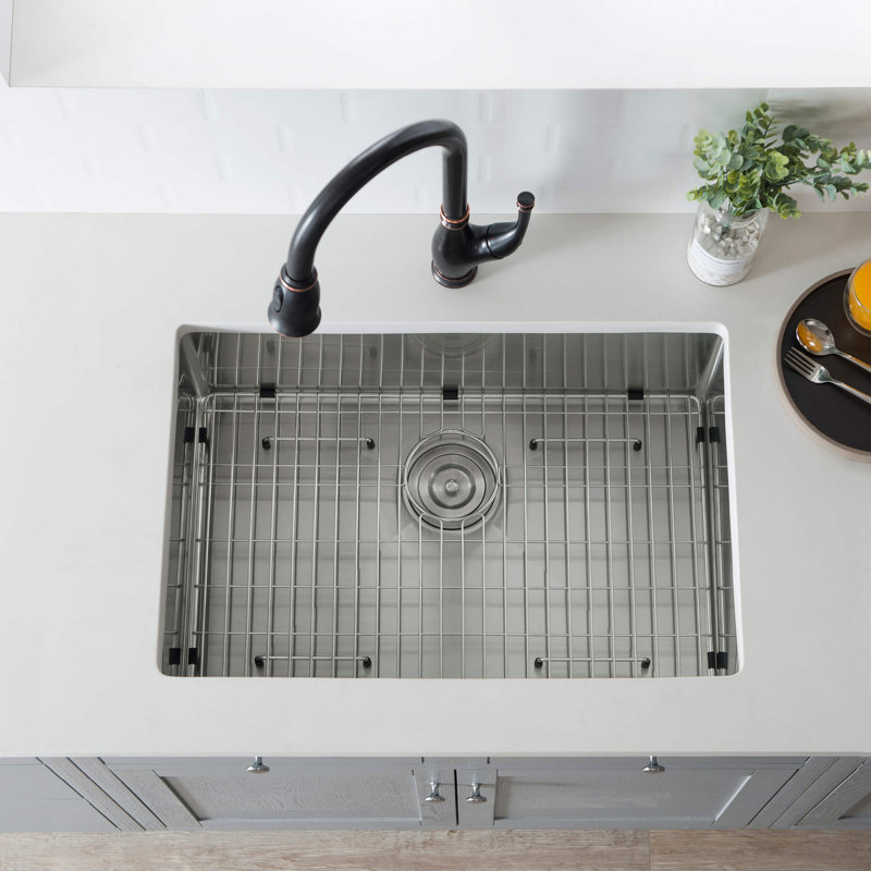 Évier de cuisine encastré à la main L 28 po x l 19 po