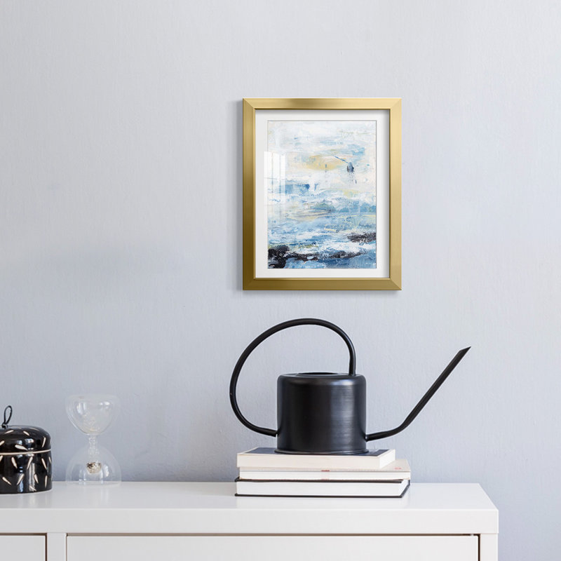 Waves on Sand II -Framed Print, Gold