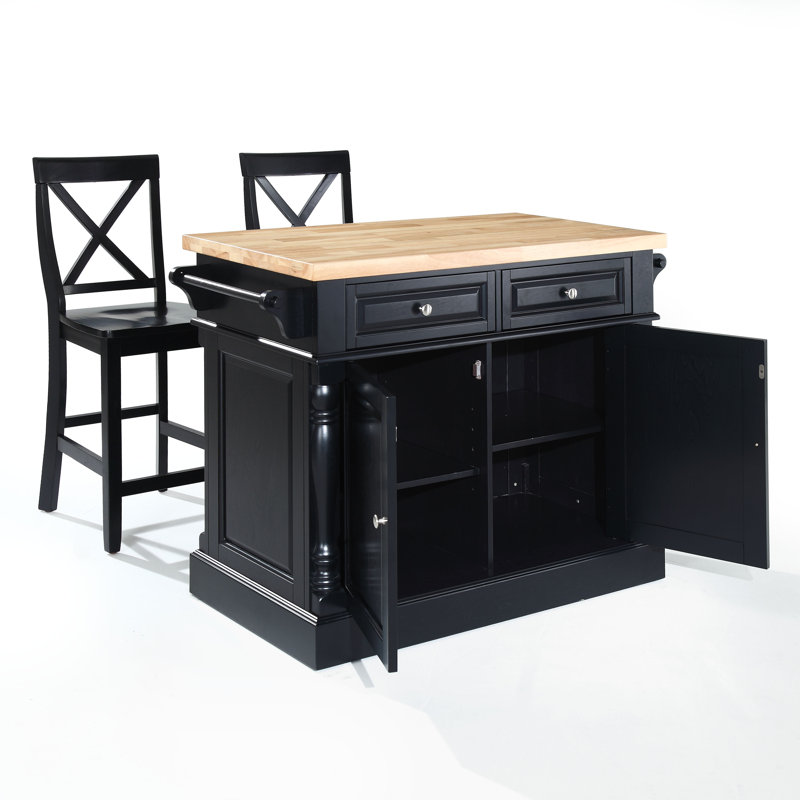 Diamondback Kitchen Island Set, Black