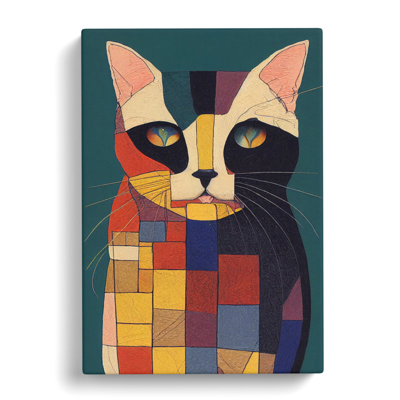 Cat Patchwork - Wrapped Canvas, 60cm H x 40cm W x 3cm D