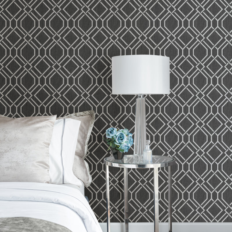 Rouleau de papier peint L 33 po x l 20,9 po Rafael, Gris anthracite