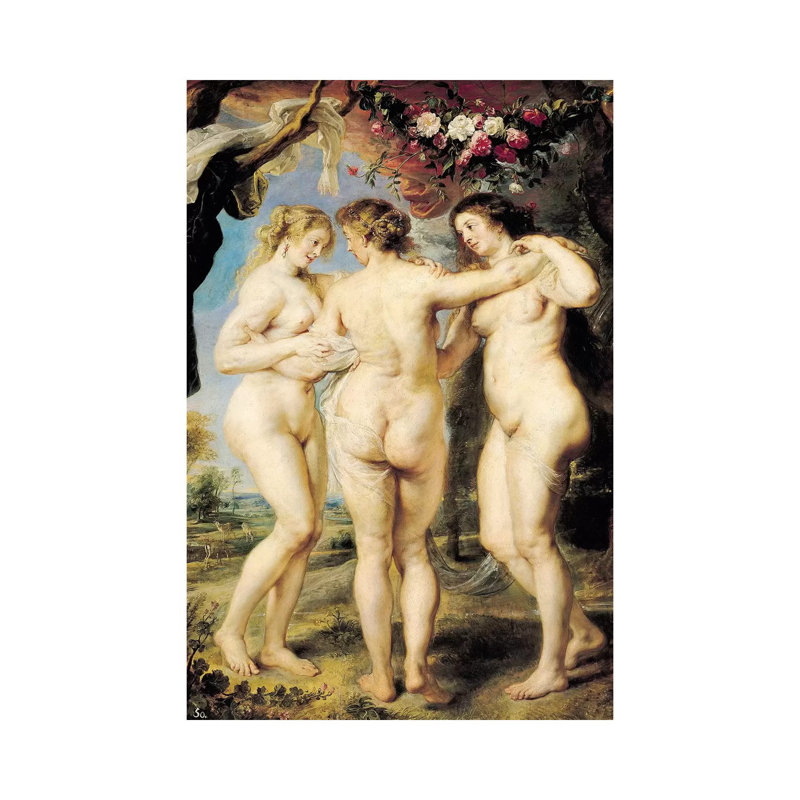 The Three Graces, C.1636-39 by Peter Paul Rubens - Wrapped Canvas Painting, 20.32 cm H x 30.48 cm W