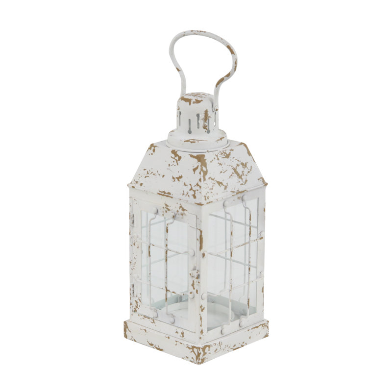 Lanterne en métal de fenêtre traditionnelle, Blanc