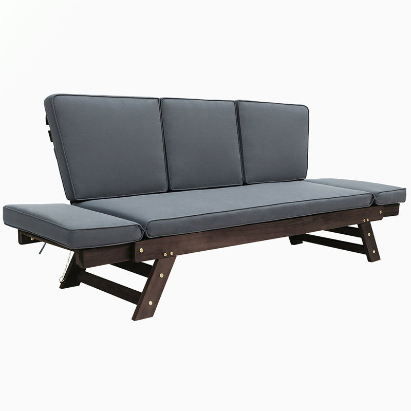 63'' Wide Acacia Loveseat with Cushions, Gray