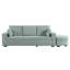 Canapé d'angle avec pouf de rangement, ports USB et porte-gobelets-858279778
