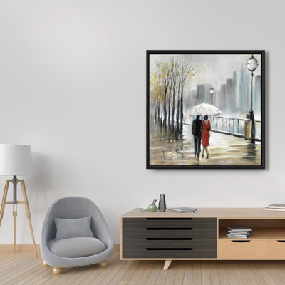 " Couple Walking Under The Rain "
