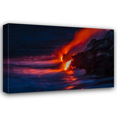 Illg, Cathy and Gordon, art sur toile: Hi, Kilauea Hot Lava coulant dans l'océan (66_US12 BJY0032)