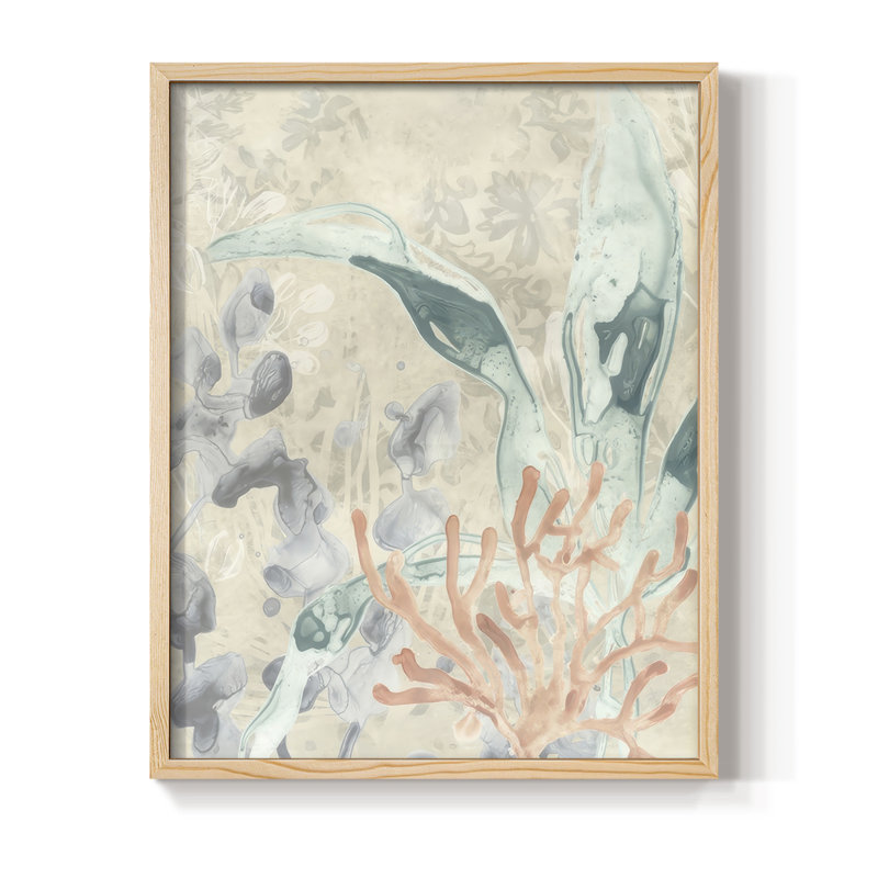 Impression encadrée Ocean Lace II - bois massif, Naturel, H 30 po x l 24 po