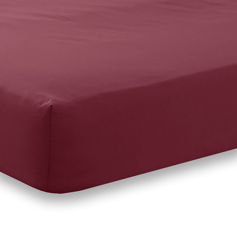 Izyan Percale Fitted Sheet, Small Double (4'), Burgundy