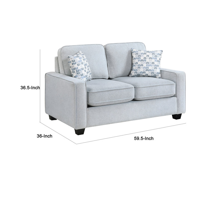 Causeuse Pery avec coussins réversibles avec coussins réversibles gris clair 60 po