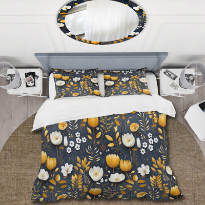 Ensemble de housse de couette Scandinavian Modern Elegant Florals
