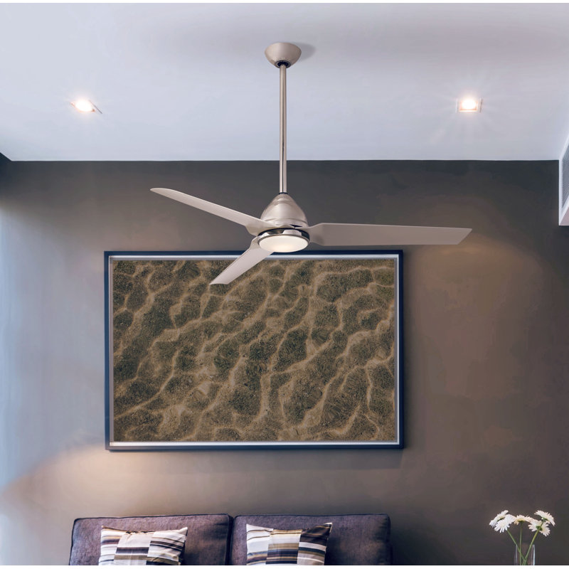 54" Java 3-Blade Outdoor LED Propeller Ceiling Fan with Remote Control and Light Kit Included