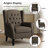 Duward Upholstered Taupe Button Tufted Wingback Accent Chair with Rolled Arm and Thick Padded Cushion-539228350