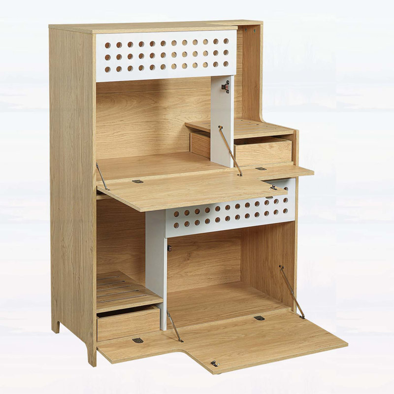 Enceinte de litière pour chat avec rangement, conception peu encombrante pour petits et moyens chats, Naturel
