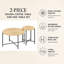 Ensemble 2 pièces table basse et table de bout avec plateau en panneau de fibres à densité moyenne imperméable-133293473
