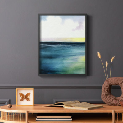 «Sherbet Sunset Diptych I», reproduction encadrée - bois massif