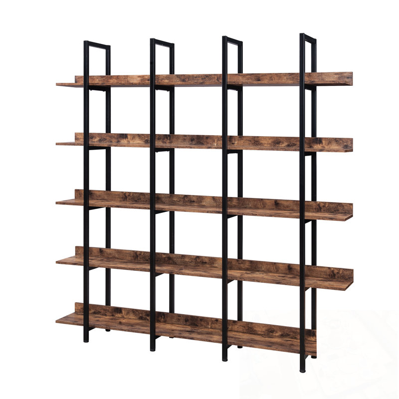 5 Tier Huizenga with Metal Frame, Brown