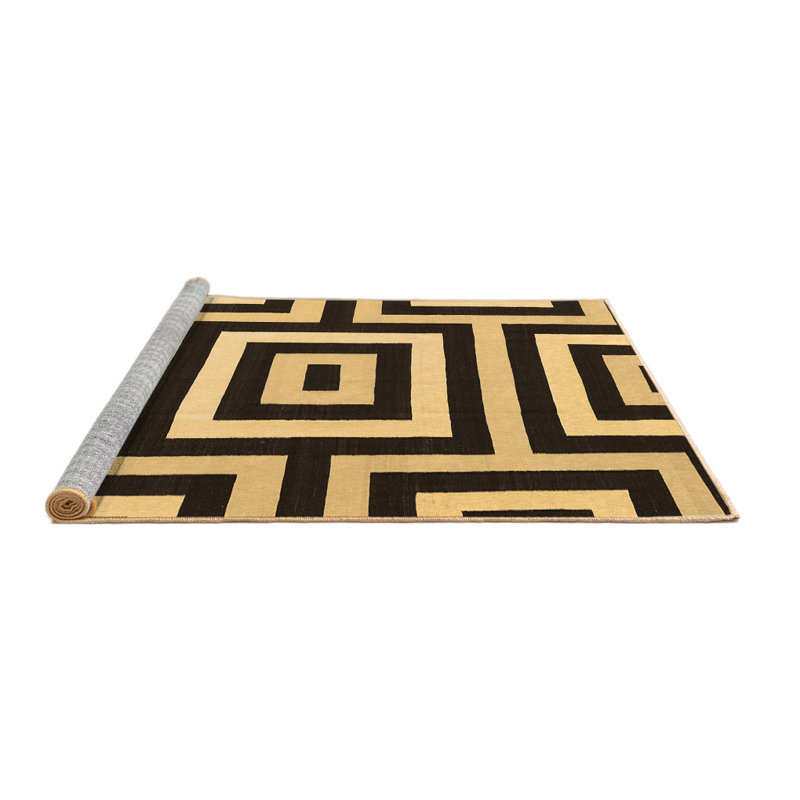 Tapis contemporains brun lavable à la machine 2780, Carré de 6 pi