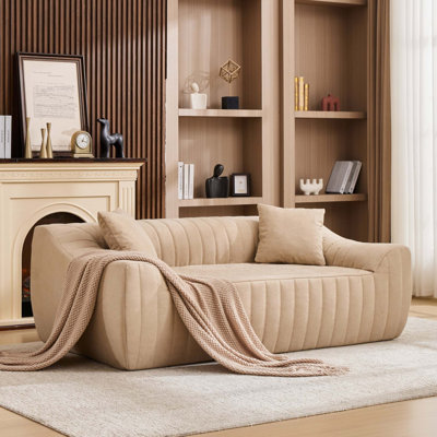 Modern Oversized Faux Leather Loveseat with Deep Seating Comfort
