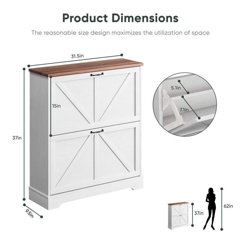 20 Pair Shoe Storage, White - 80cm W