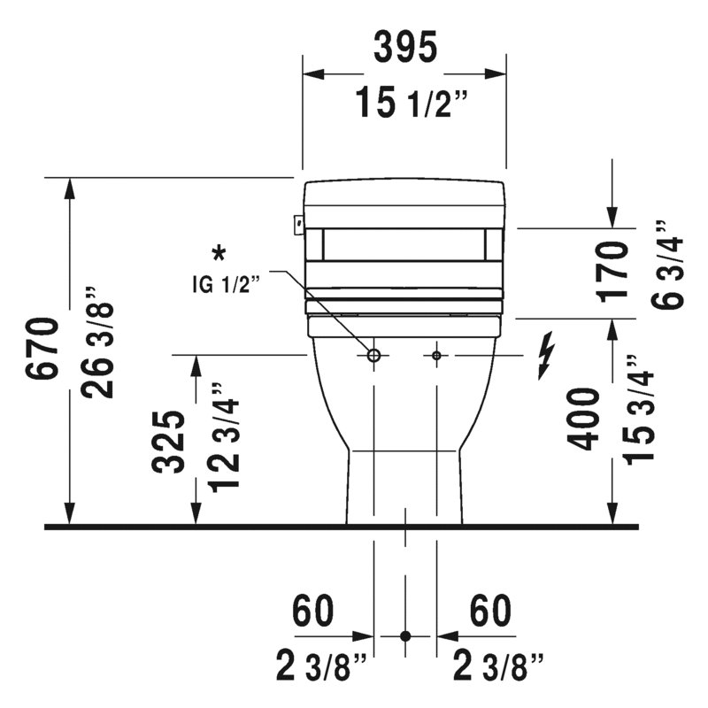 Toilette allongée une pièce Starck 3 1,28 GPF (siège non inclus)