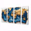 Glissade sur bois carte du monde saphir - art mural carte du monde - décoration murale moderne 4 pièces-770637157