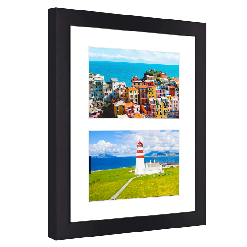 Arha Wood Collage Picture Frame with 2 Opening 4x6 Photos, Black
