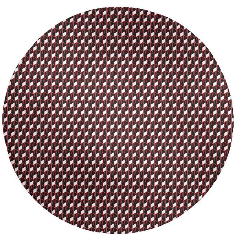 Tapis de zone rouge géométrique classic, Rond 5 pi