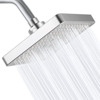 High Pressure Rain Shower Head, High Flow Pressure Boosting Adjustable Rainfall Showerhead (Chrome)