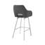 Tabouret de bar rotatif 30 po Freya avec siège en similicuir gris et base en acier inoxydable brossé-134637365