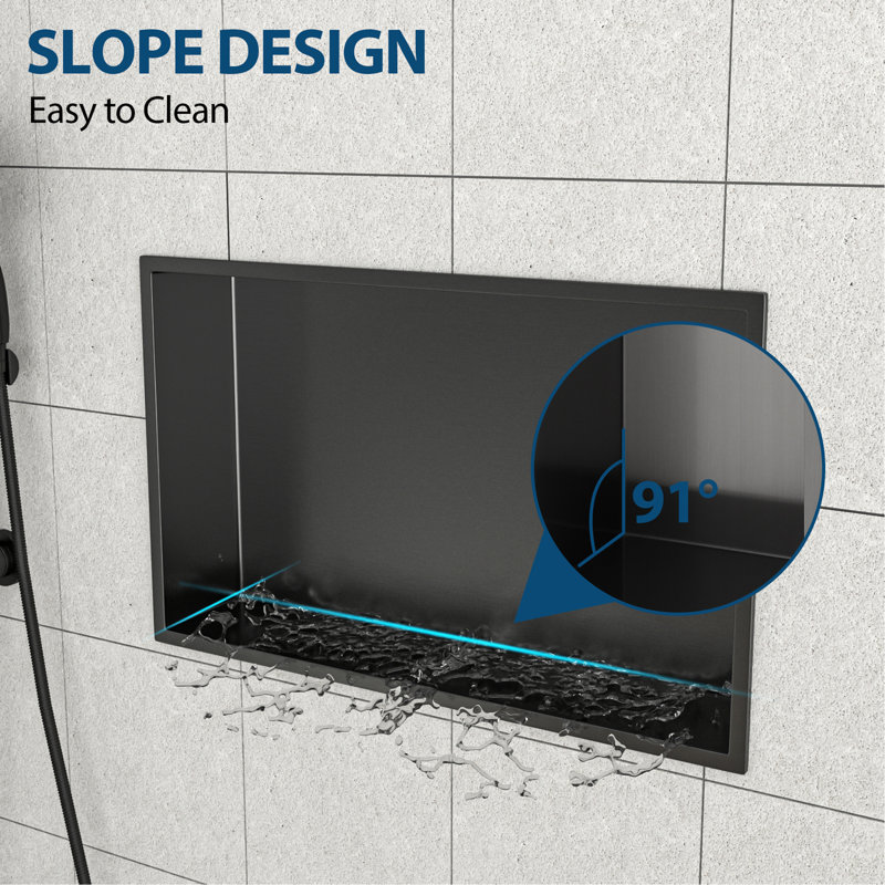 Niche de douche en acier inoxydable 21 po x 13 po, noir bronze