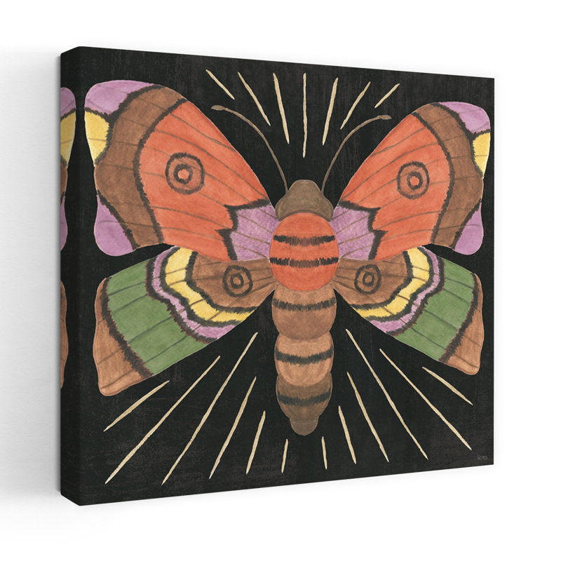 Spooky Chic VI Contemporary Moth Art, H 48 po x l 48 po
