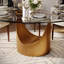 Table de salle à manger moderne en pierre frittée moderne avec base piédestal, pré-assemblé-429758112-429081281