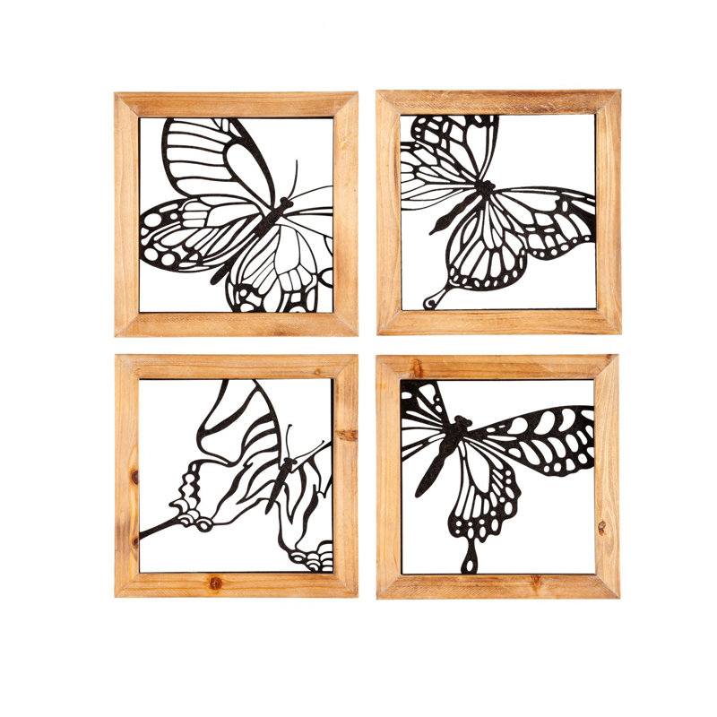 Ensemble de décoration murale 4 pièces Butterfly