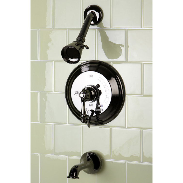 Kingston Brass Water Onyx Single-Handle Pressure Balanced Tub and Shower Faucet with Diverter Handle