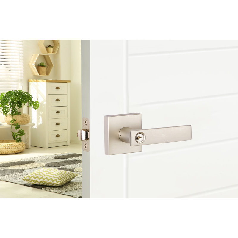 Cortina Entry Lever, Satin Nickel