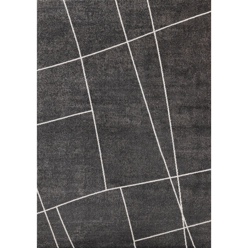 Tapis à motif géométrique uni Sereni, Rectangle 5 pi 3 po x 7 pi 7 po