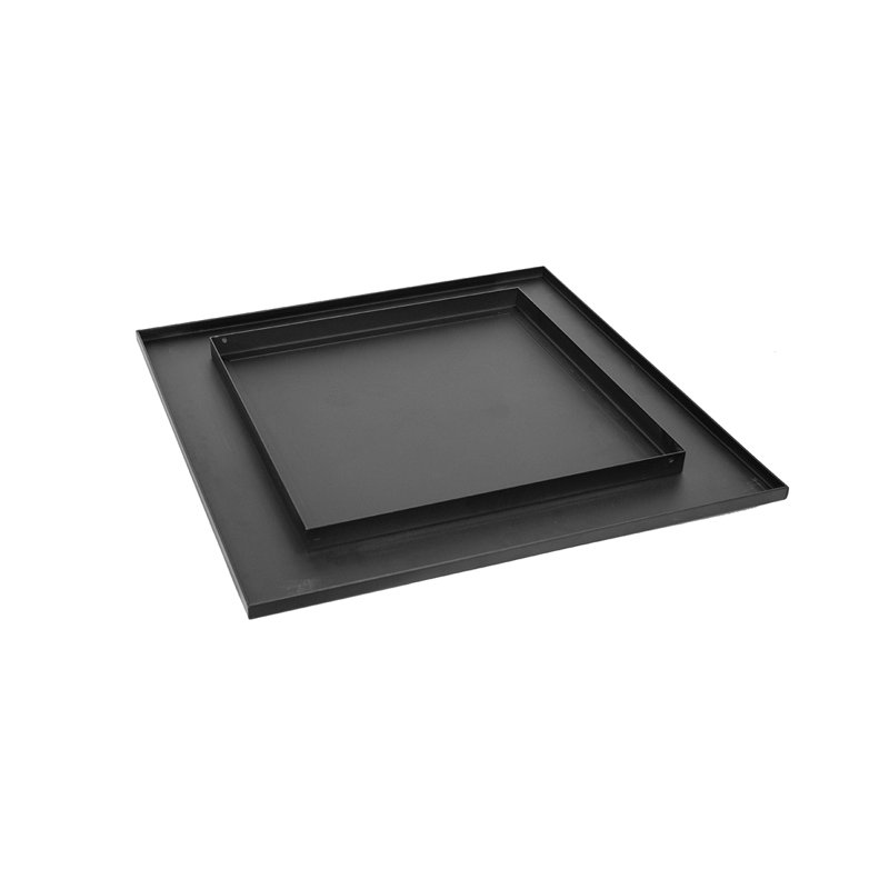 Black Steel 24" Square Fire Pit Lid
