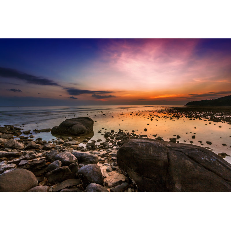 Aquilar Tropical Beach At Sunset - Wrapped Canvas Print, 30cm H x 46cm W x 3.8cm D