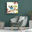 Art mural sur toile tendue - "I Ear Music 2" de Sylvie Demers pour décoration de salon, de chambre à coucher ou de bureau - 18 x 18-22076401