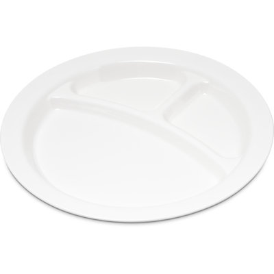 9" Narrow Rim 3-Compartment Plate