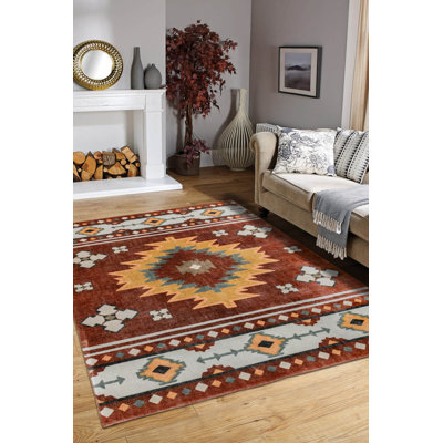 Tapis brun brun en polyester tissé à la machine