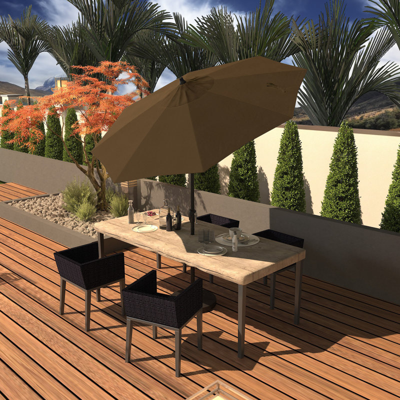 Parasol de marché 7 pi 5 po Kelliher, Sunbrella® teck bruyère