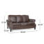 3 canapé modulaire en similicuir, style contemporain, détails cloutés, bouleau avec console, conception moderne, garniture,