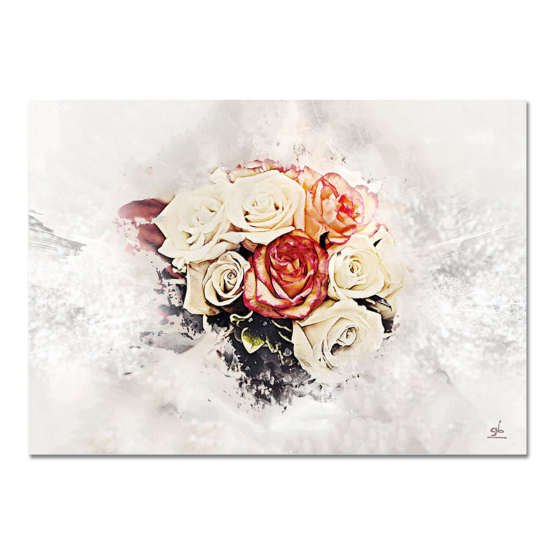 Abstract Flowers Roses 1 Piece Painting, 65cm H x 95cm W