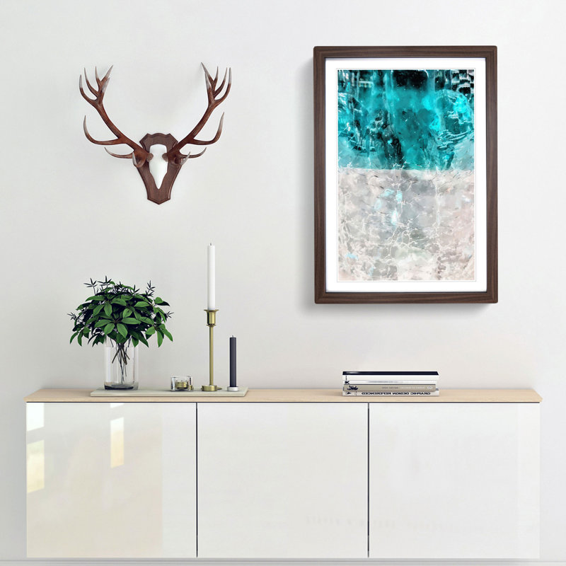 Wash over Me in Abstract - Picture Frame Graphic Art Print, 76cm H x 50cm W x 2cm D, Walnut