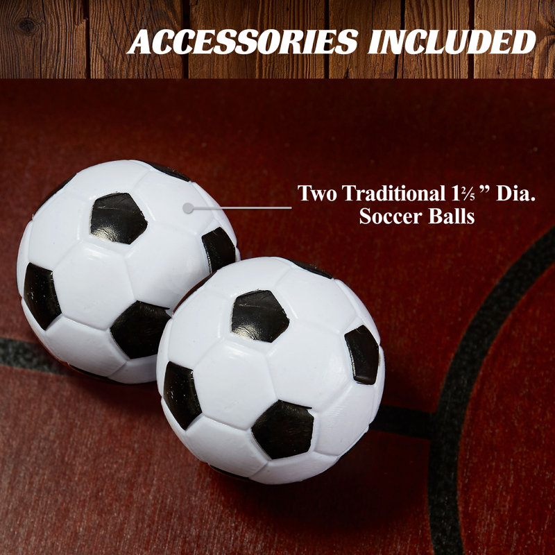 Barrington 42'' Dark Wood Foosball Coffee Table with Glass Top