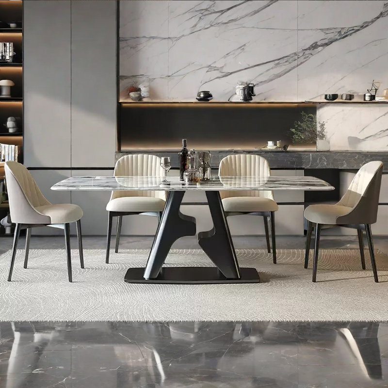 Table de salle à manger moderne et minimaliste, H 29,5 po x L 63 po x l 35,4 po